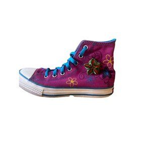 Converse Chuck Taylor All Star High Top Youth Girls sz2 Embroidered Floral